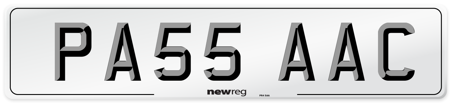 PA55 AAC Front Number Plate