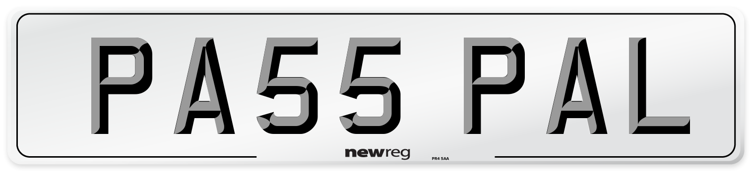 PA55 PAL Front Number Plate