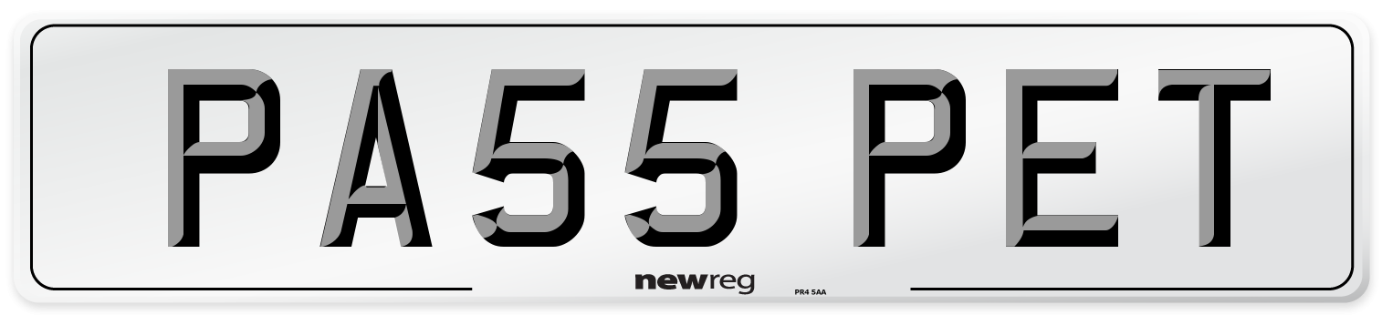PA55 PET Front Number Plate