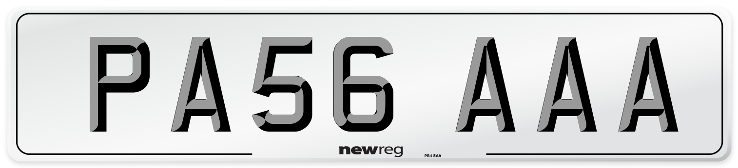 PA56 AAA Front Number Plate
