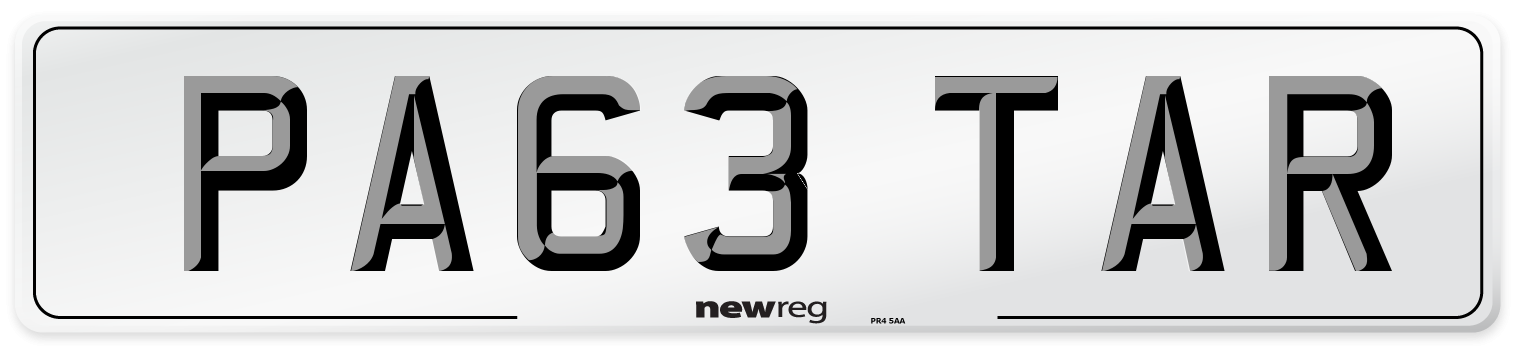 PA63 TAR Front Number Plate