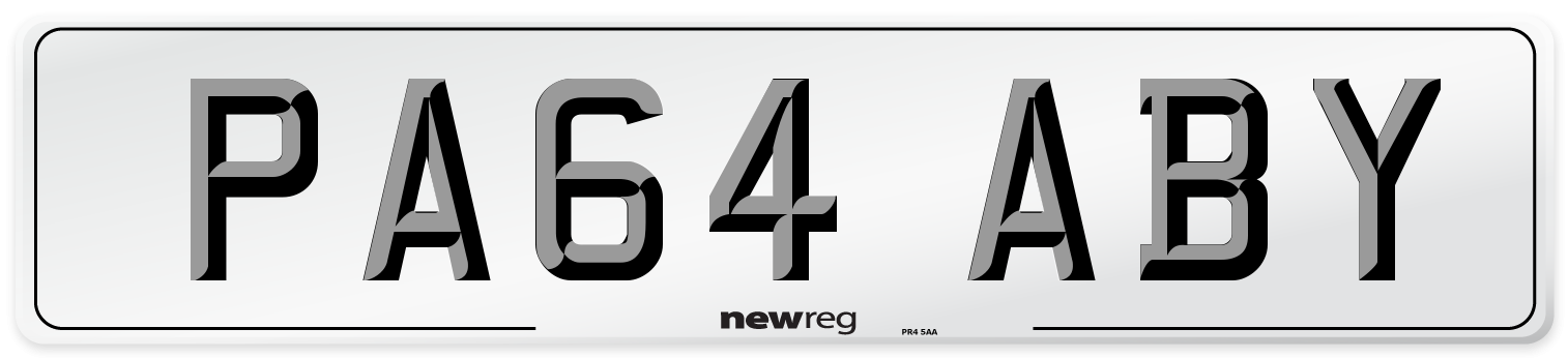PA64 ABY Front Number Plate