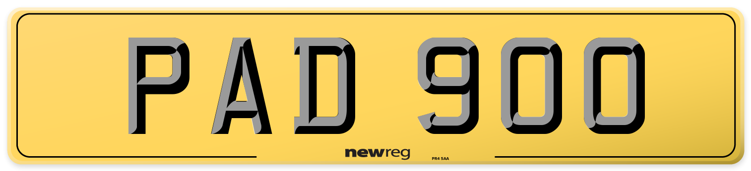 PAD 900 Rear Number Plate