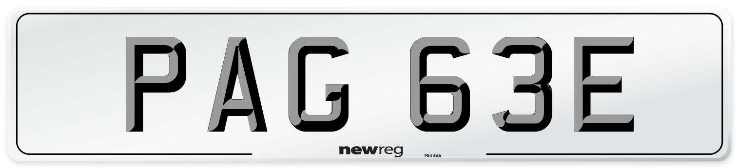 PAG 63E Front Number Plate