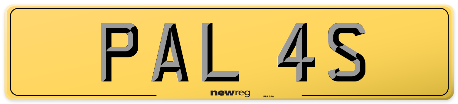 PAL 4S Rear Number Plate