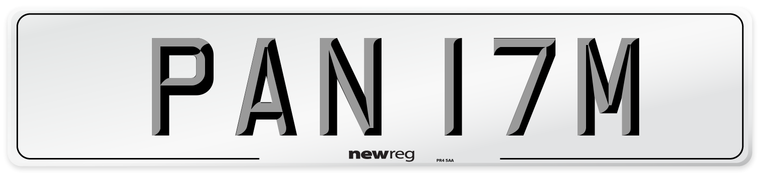 PAN 17M Front Number Plate