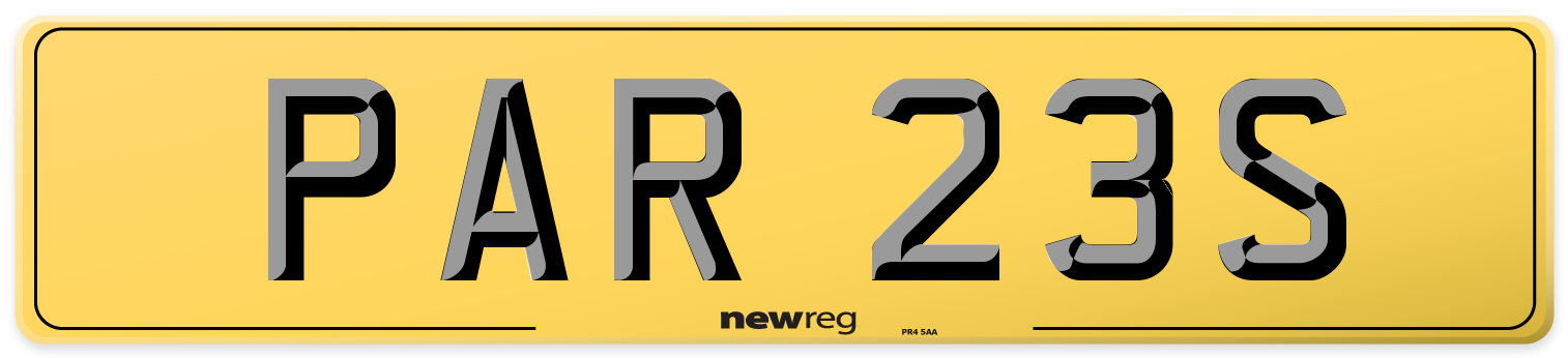 PAR 23S Rear Number Plate