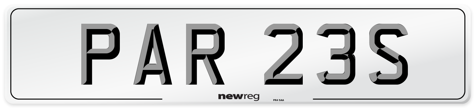 PAR 23S Front Number Plate