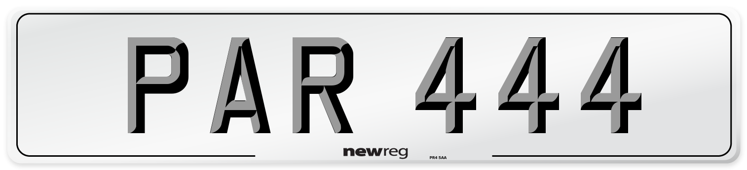 PAR 444 Front Number Plate