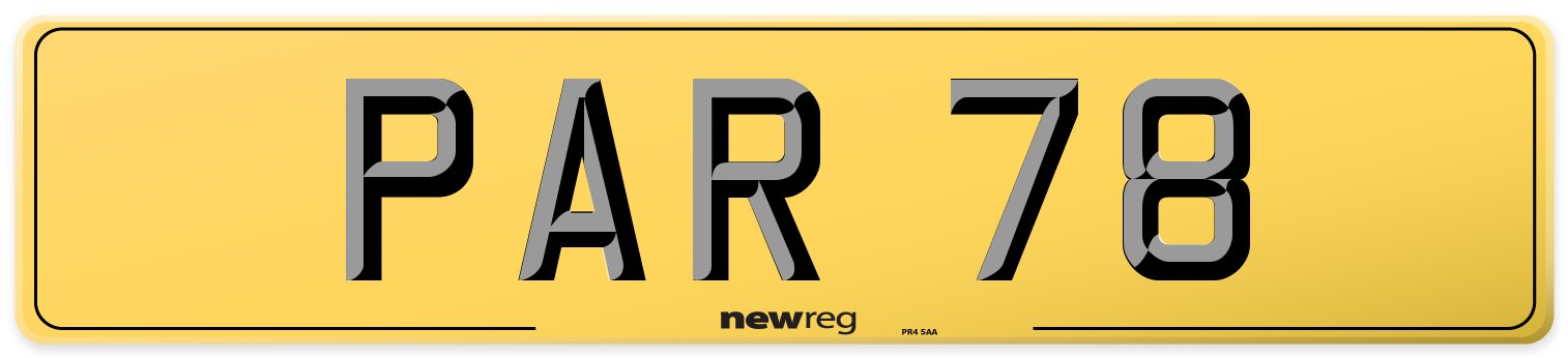 PAR 78 Rear Number Plate