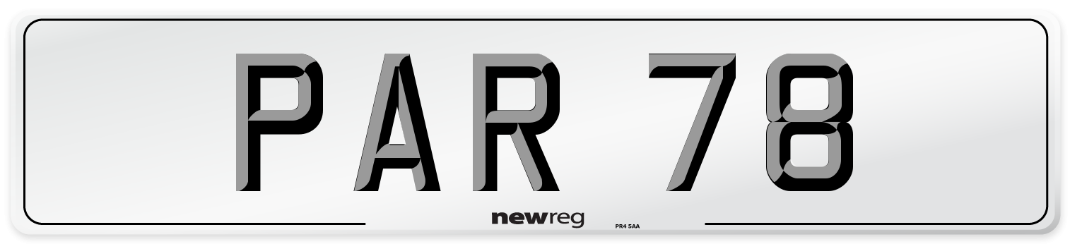 PAR 78 Front Number Plate