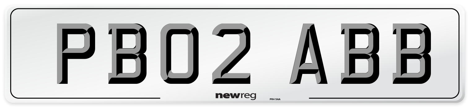 PB02 ABB Front Number Plate