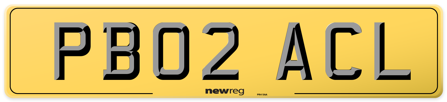 PB02 ACL Rear Number Plate