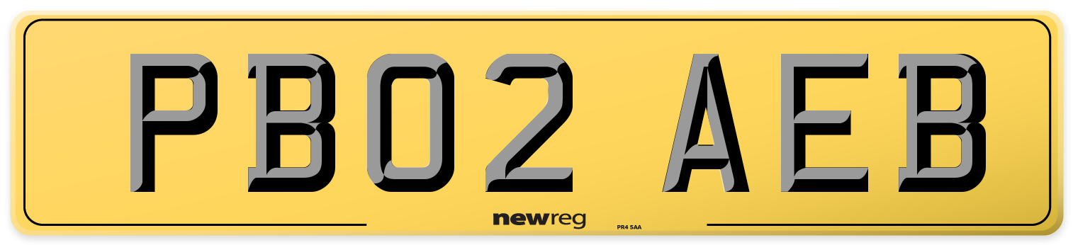 PB02 AEB Rear Number Plate