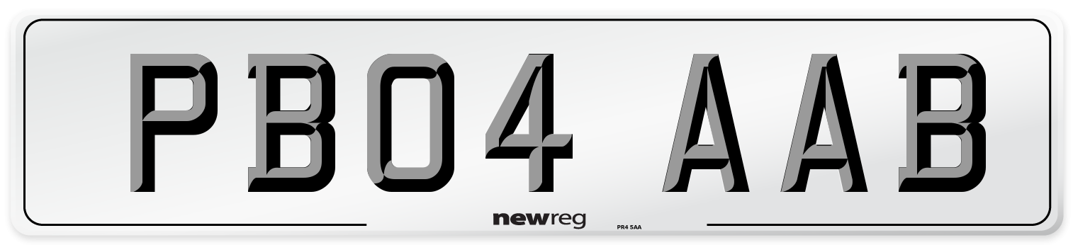 PB04 AAB Front Number Plate