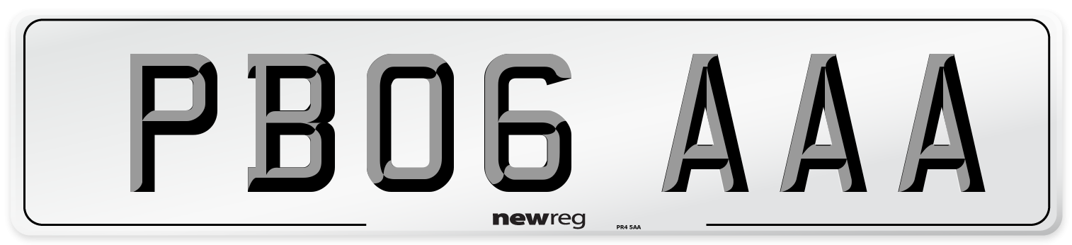 PB06 AAA Front Number Plate