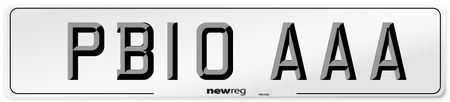 PB10 AAA Front Number Plate