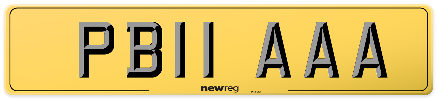 PB11 AAA Rear Number Plate