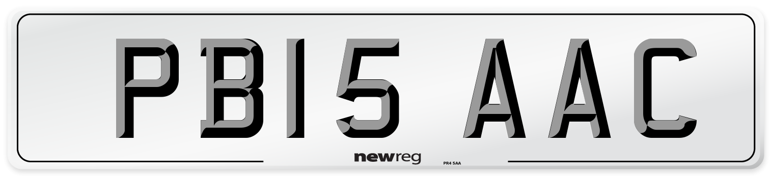 PB15 AAC Front Number Plate