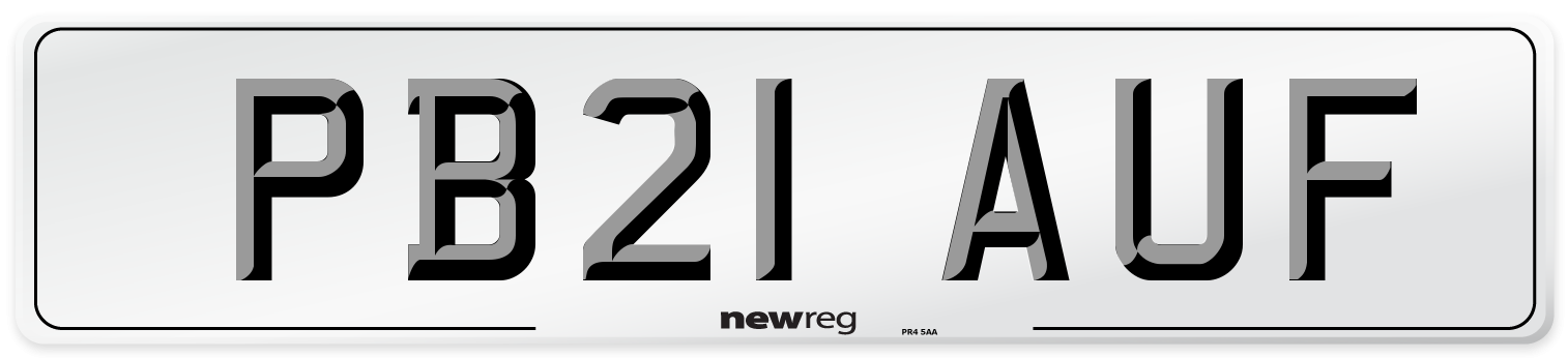 PB21 AUF Front Number Plate