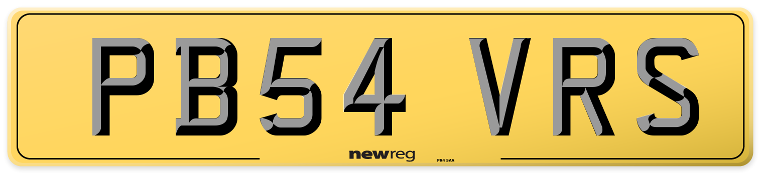 PB54 VRS Rear Number Plate