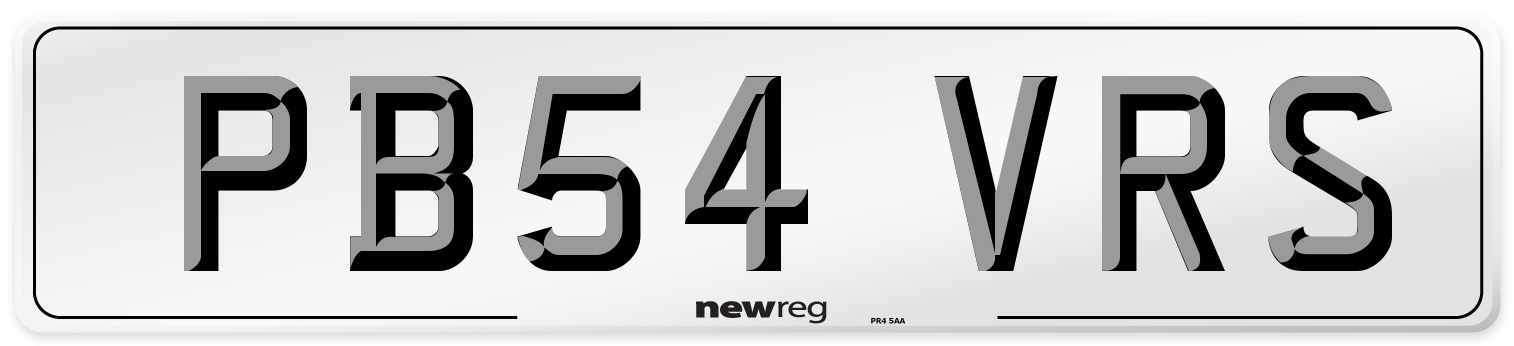 PB54 VRS Front Number Plate