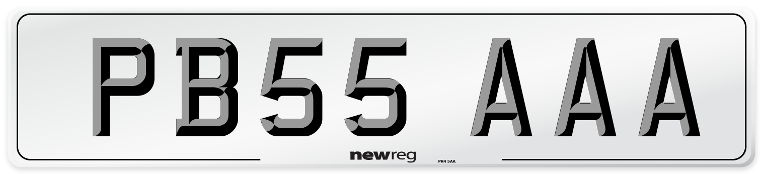 PB55 AAA Front Number Plate