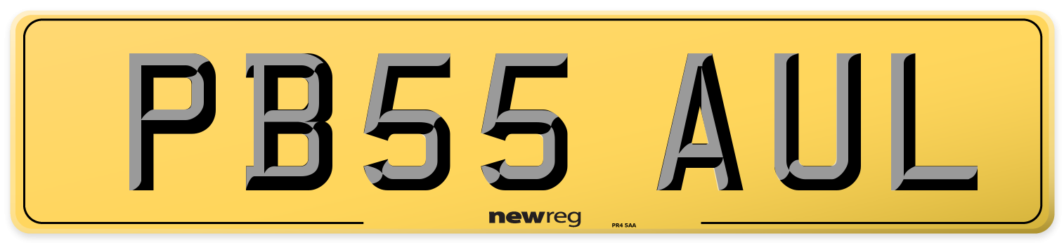 PB55 AUL Rear Number Plate