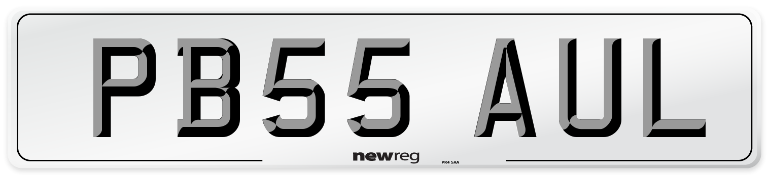 PB55 AUL Front Number Plate