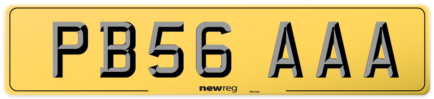PB56 AAA Rear Number Plate
