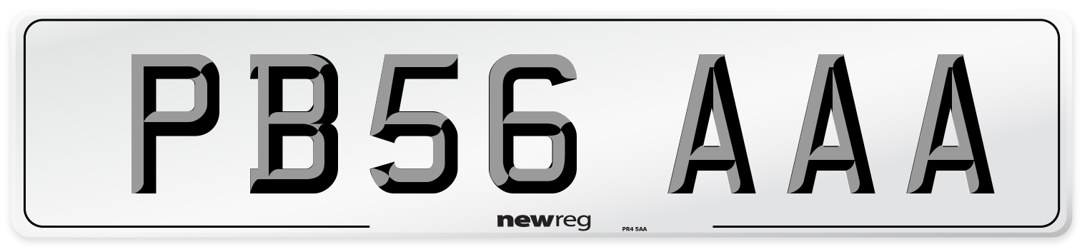 PB56 AAA Front Number Plate