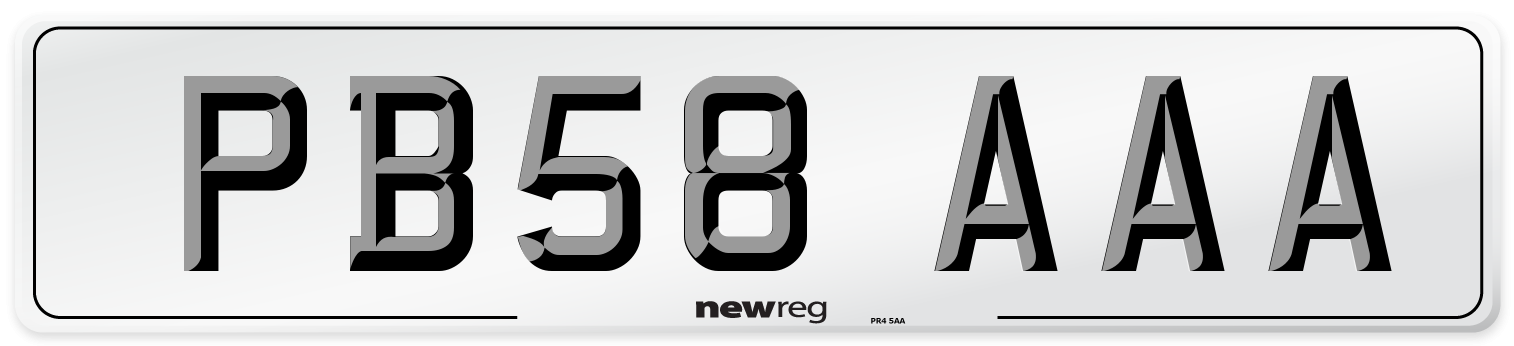 PB58 AAA Front Number Plate