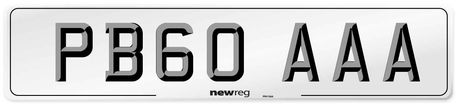 PB60 AAA Front Number Plate