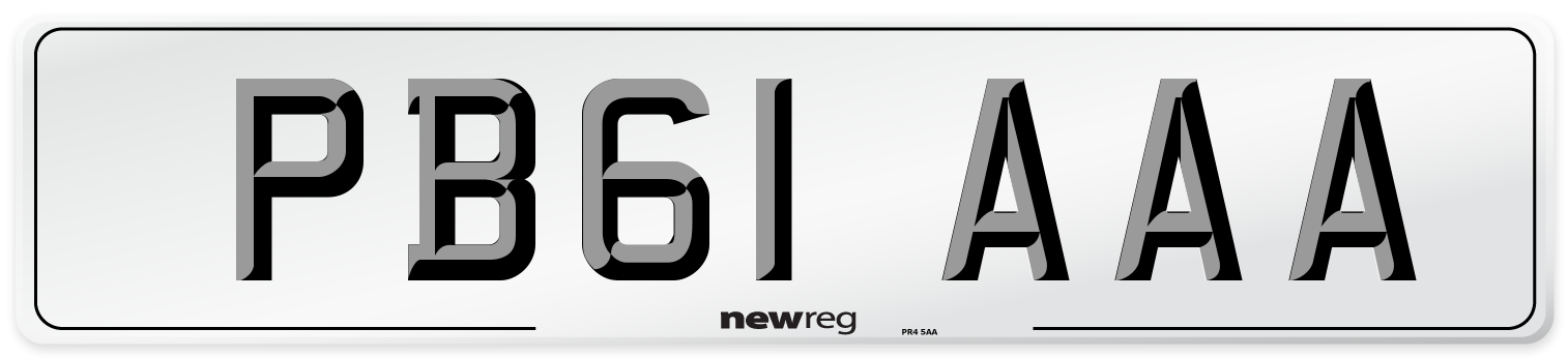 PB61 AAA Front Number Plate