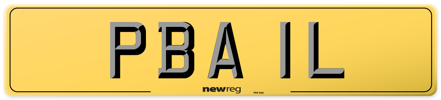 PBA 1L Rear Number Plate