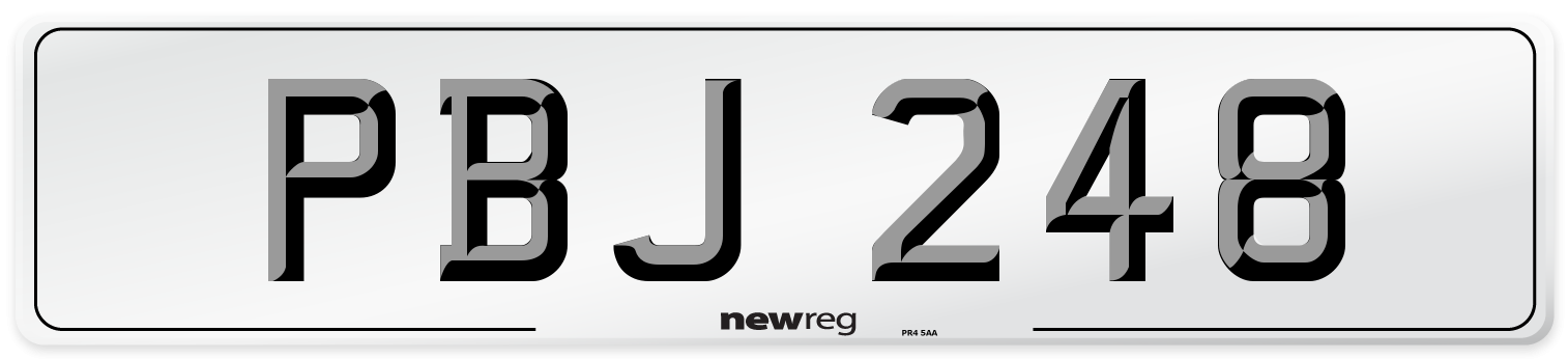 PBJ 248 Front Number Plate
