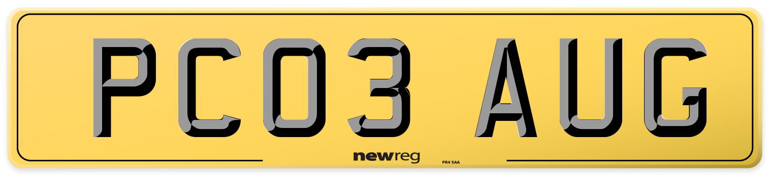 PC03 AUG Rear Number Plate