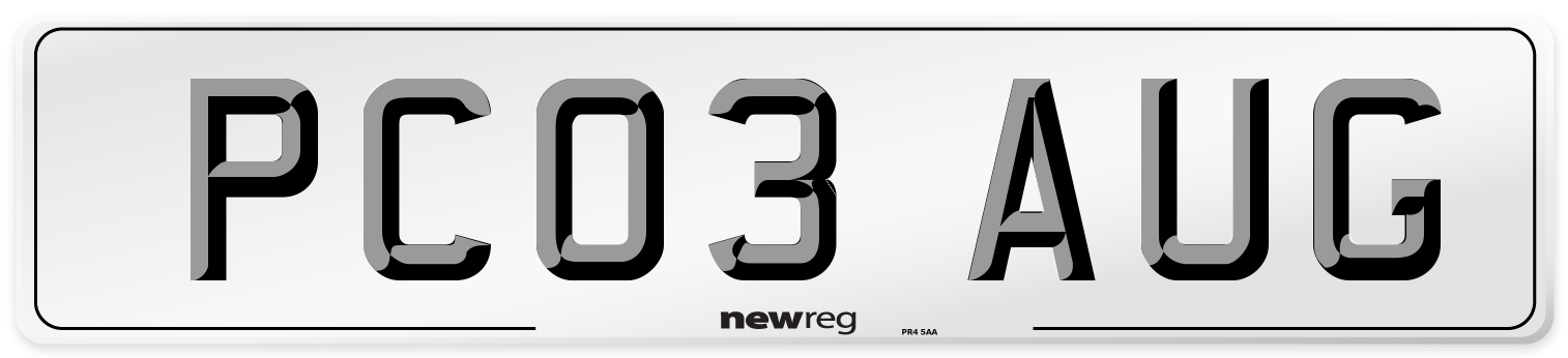 PC03 AUG Front Number Plate