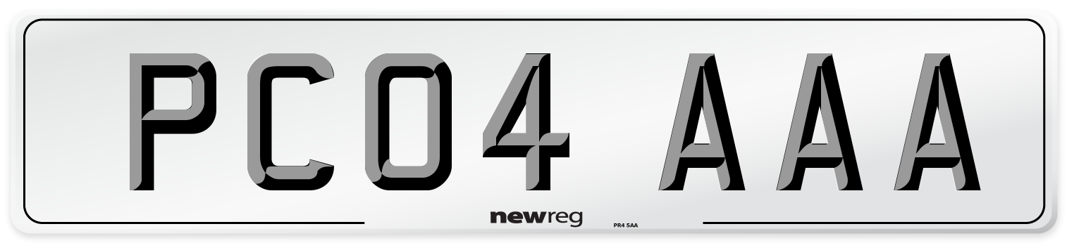 PC04 AAA Front Number Plate