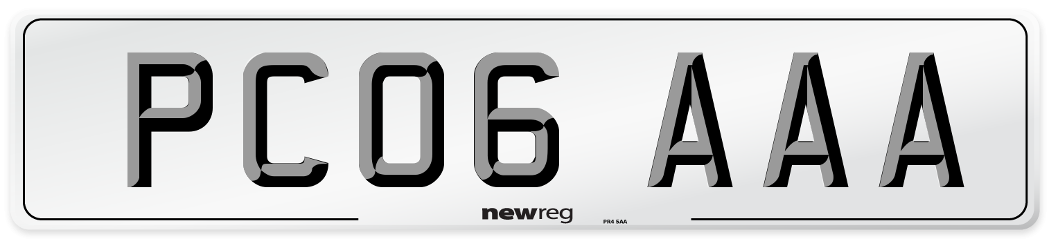 PC06 AAA Front Number Plate