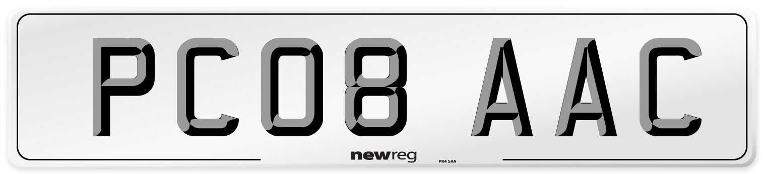 PC08 AAC Front Number Plate