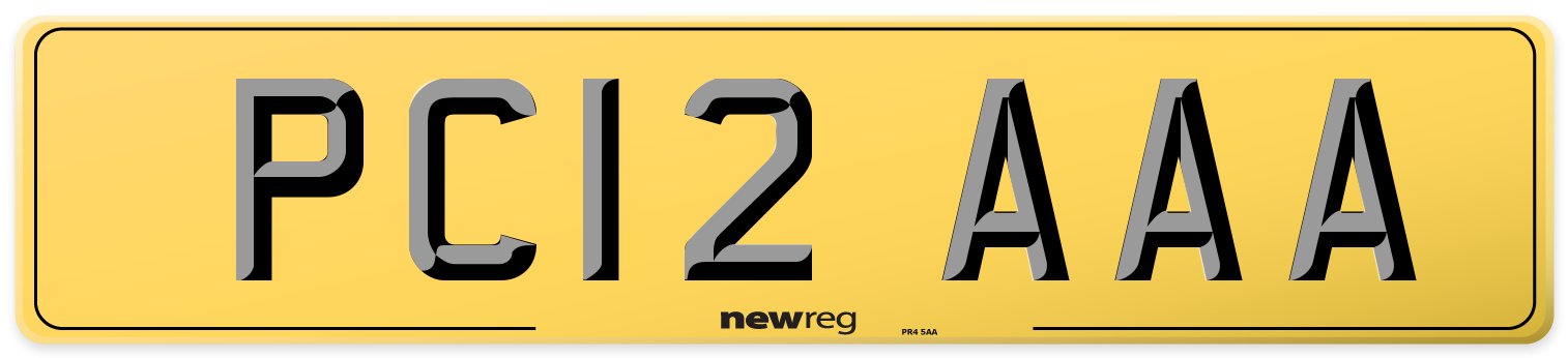 PC12 AAA Rear Number Plate