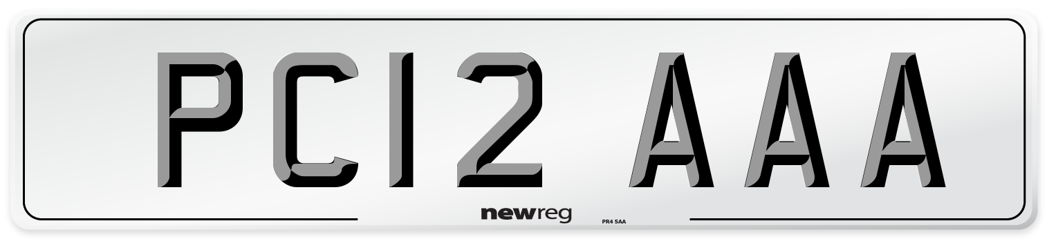 PC12 AAA Front Number Plate