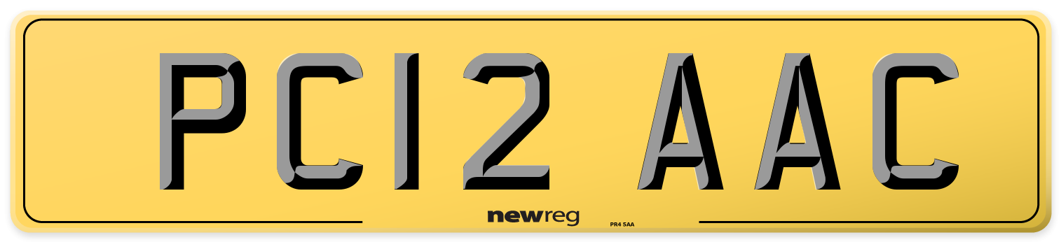 PC12 AAC Rear Number Plate