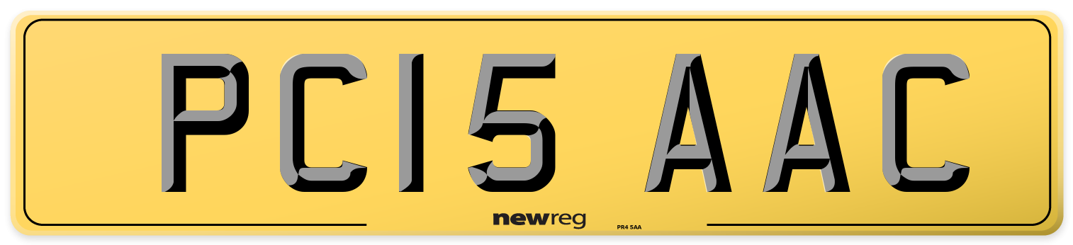 PC15 AAC Rear Number Plate