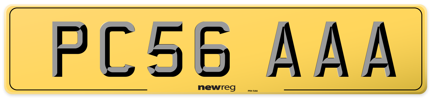 PC56 AAA Rear Number Plate