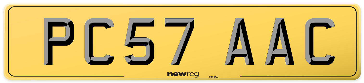 PC57 AAC Rear Number Plate
