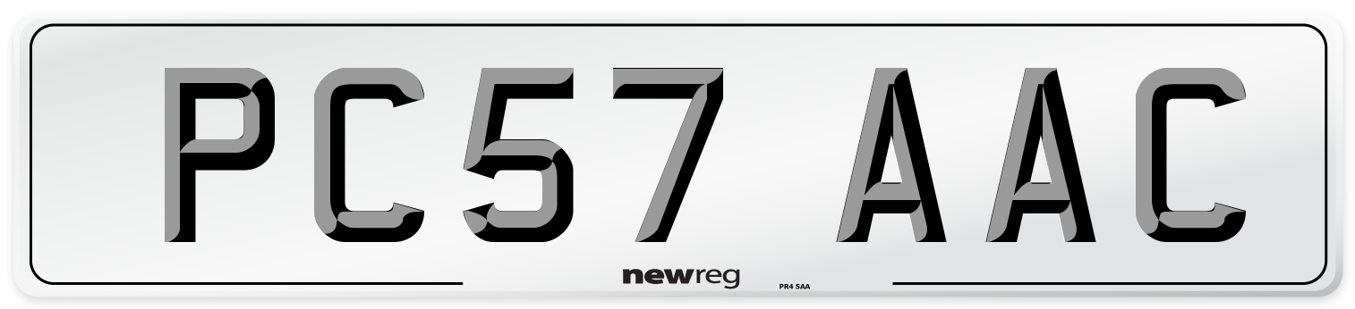 PC57 AAC Front Number Plate