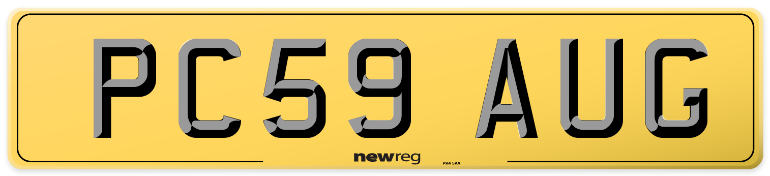 PC59 AUG Rear Number Plate