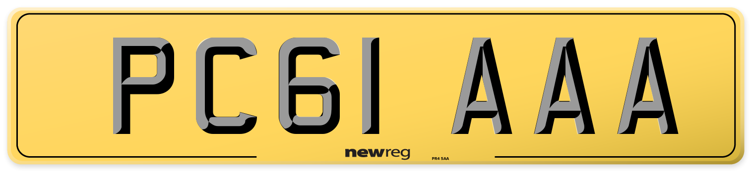 PC61 AAA Rear Number Plate
